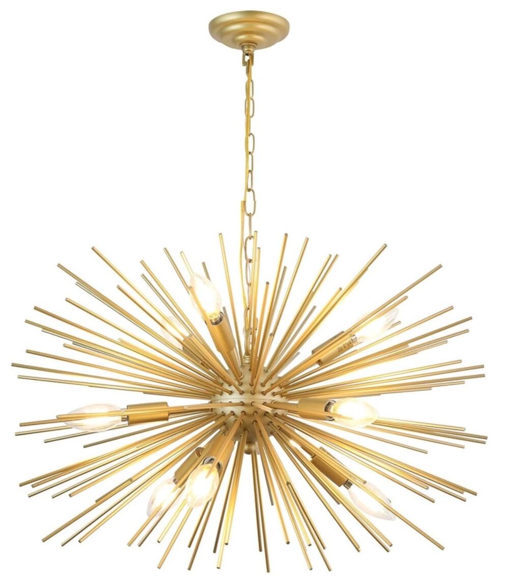 ZIRALIO 24" Gold Sputnik Chandelier 9-Light Starburst Modern Open Box